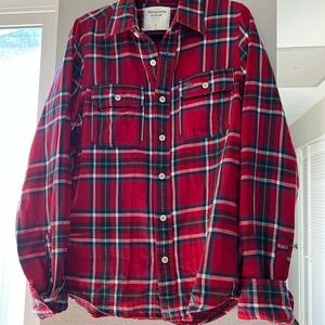Abercrombie & Fitch Red Plaid Shirt. Pit 22 length 28